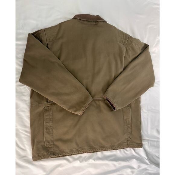 VTG Columbia Barn Field Coat Heavy Duck Cotton Lined Olive Brown RiverLodge XL - Picture 4 of 13